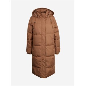 Hnedý dámsky prešívaný zimný kabát ONLY Irene