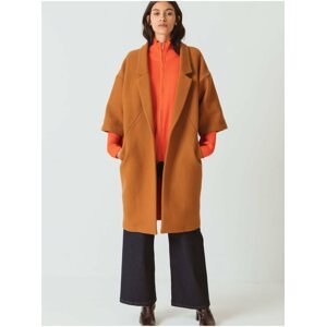 Hnedý dámsky vlnený kabát SKFK Barezi