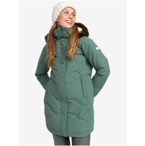 Svetlozelený dámsky zimný prešívaný kabát Roxy Ellie JK