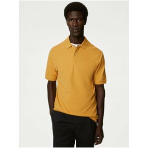 Žlté pánske basic polo tričko Marks & Spencer