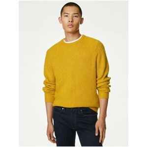 Žltý pánsky basic sveter Marks & Spencer