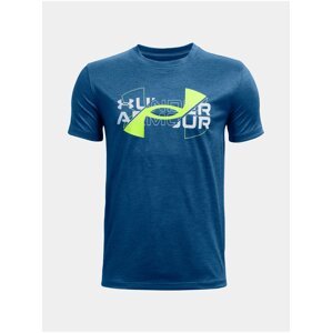 Modré chlapčenské športové tričko s potlačou Under Armour UA Vented SS