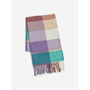 Fialovo-zelený dámsky kockovaný šál VILA Viliva Scarf/EF