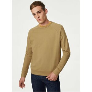 Svetlo hnedý pánsky basic sveter Marks & Spencer