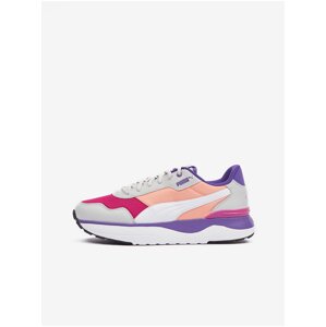 Fialovo-biele dámske tenisky Puma R78 Voyage