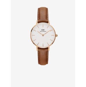 Hnedé dámske kožené hodinky Daniel Wellington Petite Durham