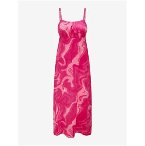 Tmavo ružové dámske vzorované midi šaty ONLY Jane