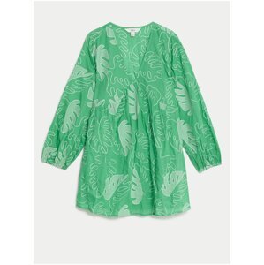 Zelené dámske vzorované plážové šaty Marks & Spencer
