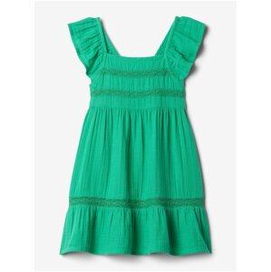 Zelené dievčenské mušelínové šaty GAP