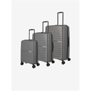 Strieborná sada cestovných kufrov Travelite Trient S,M,L Anthracite
