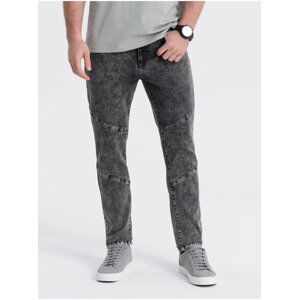 Sivé pánske slim fit rifle Ombre Clothing