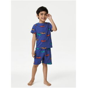 Tmavomodré chlapčenské pyžamo s potlačou Marks & Spencer