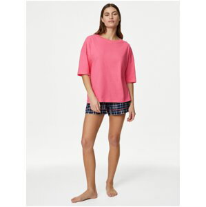 Ružovo-modré dámske pyžamo Marks & Spencer
