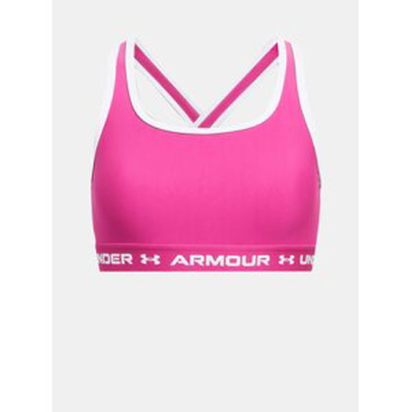 Ružová dievčenská športová podprsenka Under Armour G Crossback Mid Solid
