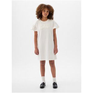 Biele dievčenské mikinové šaty GAP
