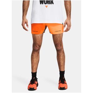 Oranžové pánske športové kraťasy Under Armour Project Rock Ultimate 5in Training Printed