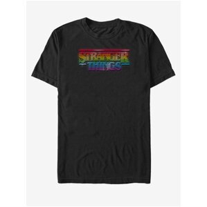 Čierne unisex tričko Netflix Shiny ST Logo