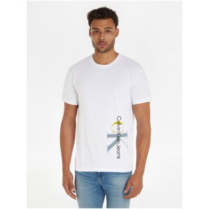 Biele pánske tričko Calvin Klein Jeans Two Tone Monologo Tee