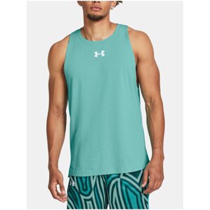 Tyrkysové pánske športové tielko Under Armour UA BASELINE COTTON TANK-GRN