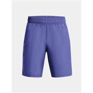 Fialové chlapčenské športové kraťasy Under Armour UA Woven Wdmk Shorts-PPL