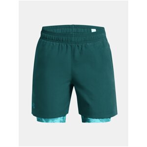 Petrolejové chlapčenské športové kraťasy Under Armour UA Woven 2in1 Shorts-BLU