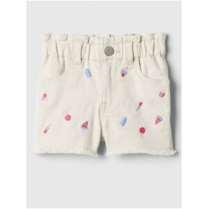 Béžové dievčenské džínsové kraťasy GAP