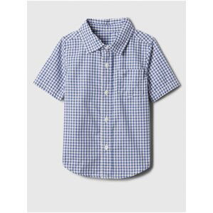 Bielo-modrá chlapčenská kockovaná košeľa GAP