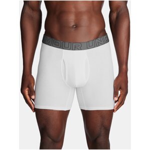 Súprava troch pánskych boxeriek v bielej farbe Under Armour UA Performance Cotton 6in