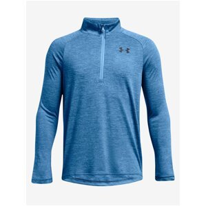 Modré chlapčenské športové tričko Under Armour UA Tech 2.0 1/2 Zip