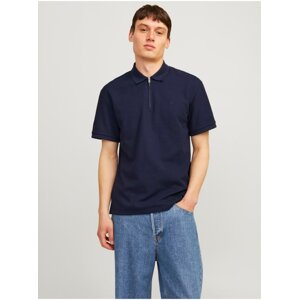 Tmavomodré pánske polo tričko Jack & Jones Johnny