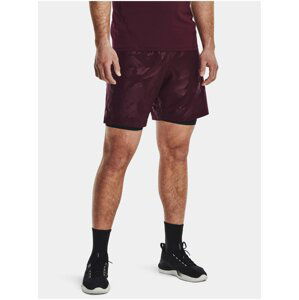 Bordové pánske športové kraťasy Under Armour UA Woven Emboss Short