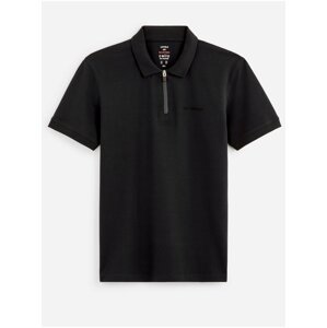 Čierne pánske basic polo tričko Celio Benoît Paire
