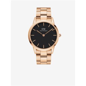 Pánske hodinky v ružovozlatej farbe Daniel Wellington Iconic Link