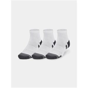 Sada troch párov detských športových ponožiek v bielej a tmavo šedej farbe Under Armour UA Performance Cotton 3p Qtr