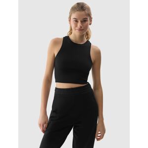 Dámsky slim crop-top - čierny