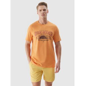 Pánske tričko s potlačou - oranžové