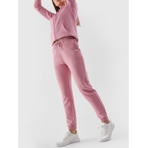 Dámske teplákové nohavice typu jogger - pudrovo ružové
