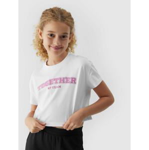 Dievčenské crop-top tričko s potlačou