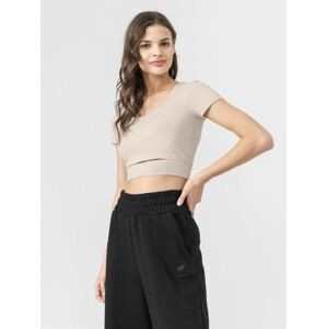 Dámske crop-top tričko s výstrihom