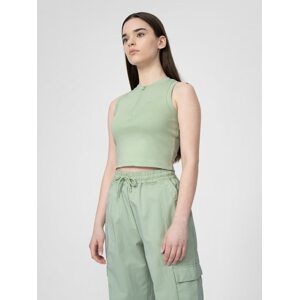 Dámske crop-top tielko so zipsom z organickej bavlny