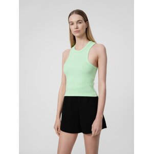 Dámske crop top tielko z rebrovaného materiálu