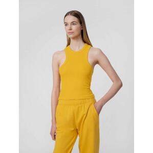 Dámske crop top tielko z rebrovaného materiálu