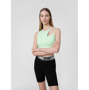 Dámske crop top tielko s asymetrickým ramienkom