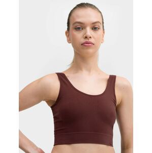 Dámsky crop top z rebrovaného materiálu