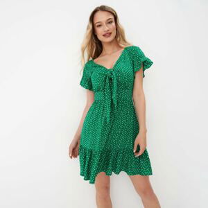 Mohito - Bodkované šaty - Zelená
