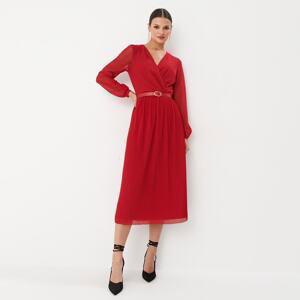 Mohito - Midi šaty so zavinovacím výstrihom - Červená