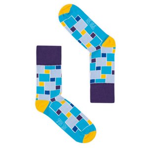 Unisex modro-žlté ponožky Spox Sox Abstraction