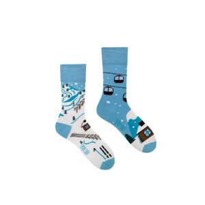 Modro-biele ponožky Skiing