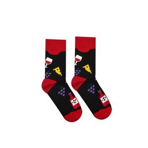Čierno-červené ponožky Vínopič