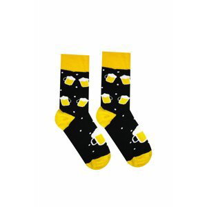 Žlto-čierne ponožky Pivko